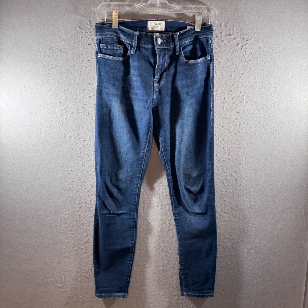 1459 | Frame Le Skinny Jeanne Dark Wash Skinny Jeans Blue Womens 25